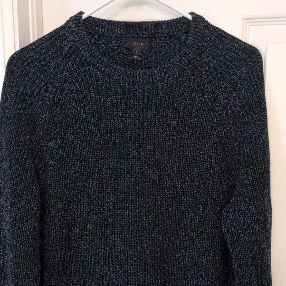 J. Crew Men's Black And Navy Cotton Sweater